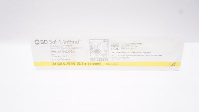 BD 383313 Saf-T-Intima Safety System with Y Adapter 24Ga x 0.75inch 22mL/min